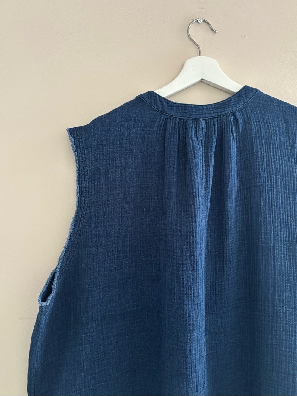 NWT Joe Fresh Women’s Size 2X Dark Blue V-Neck Tank 100% Cotton Casual Top - Picture 8 of 16